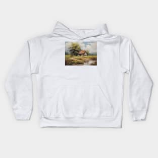 Old House by a Pond Kids Hoodie